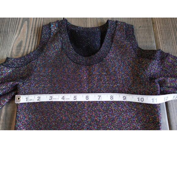 Rebecca Minkoff Dress XXS Glitter Metallic Cybercore Clubwear Party Bodycon Mini - Picture 6 of 9